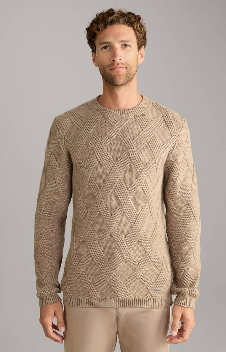 Joop Cashmere-Mix-Pullover Diamondo in Hellbraun Vierteljährliche Förderung