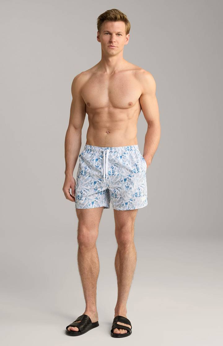 Joop Badeshorts Nissi Beach in Weiß/Blau gemustert Muttertagsangebot