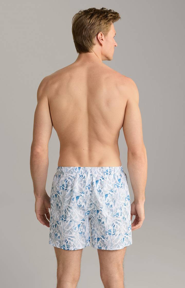 Joop Badeshorts Nissi Beach in Weiß/Blau gemustert Muttertagsangebot