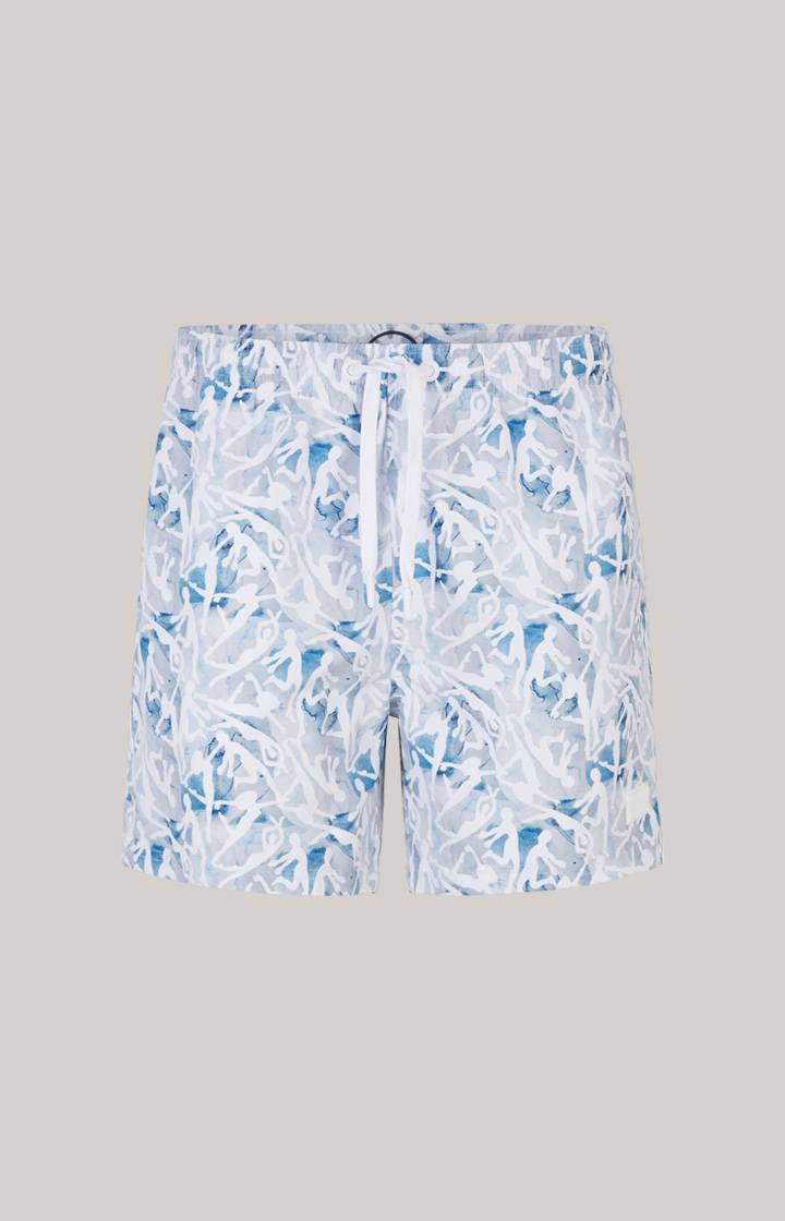 Joop Badeshorts Nissi Beach in Weiß/Blau gemustert Muttertagsangebot
