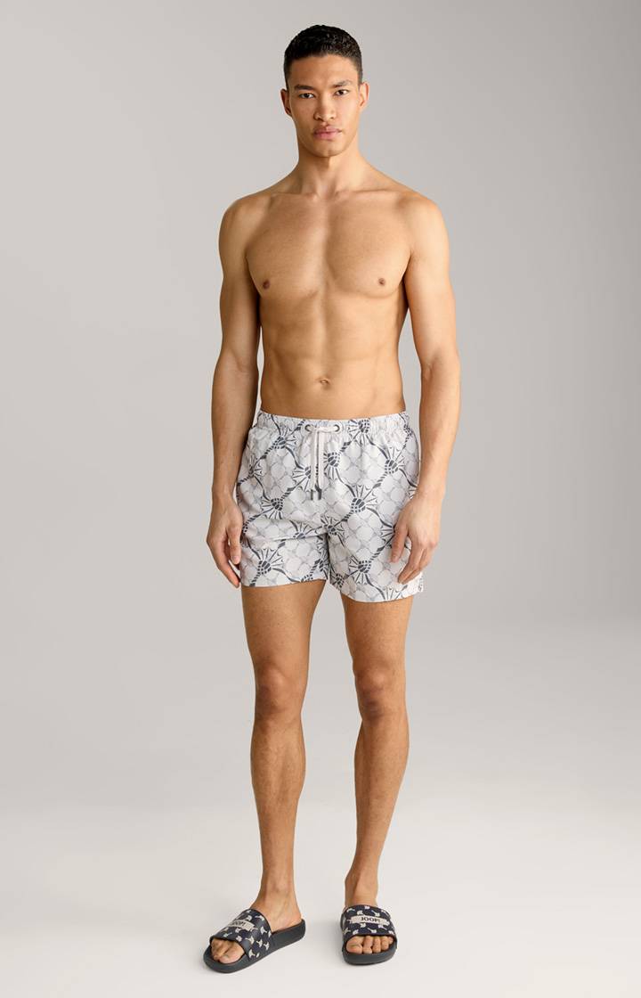 Joop Cornflower-Badeshorts Babados in Hellgrau/Anthrazit Top Angebot