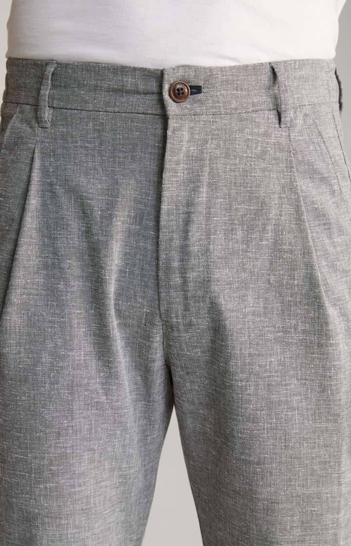 Joop Leinenmix-Chino Lead in Hellgrau meliert Sonderangebot der Fabrik
