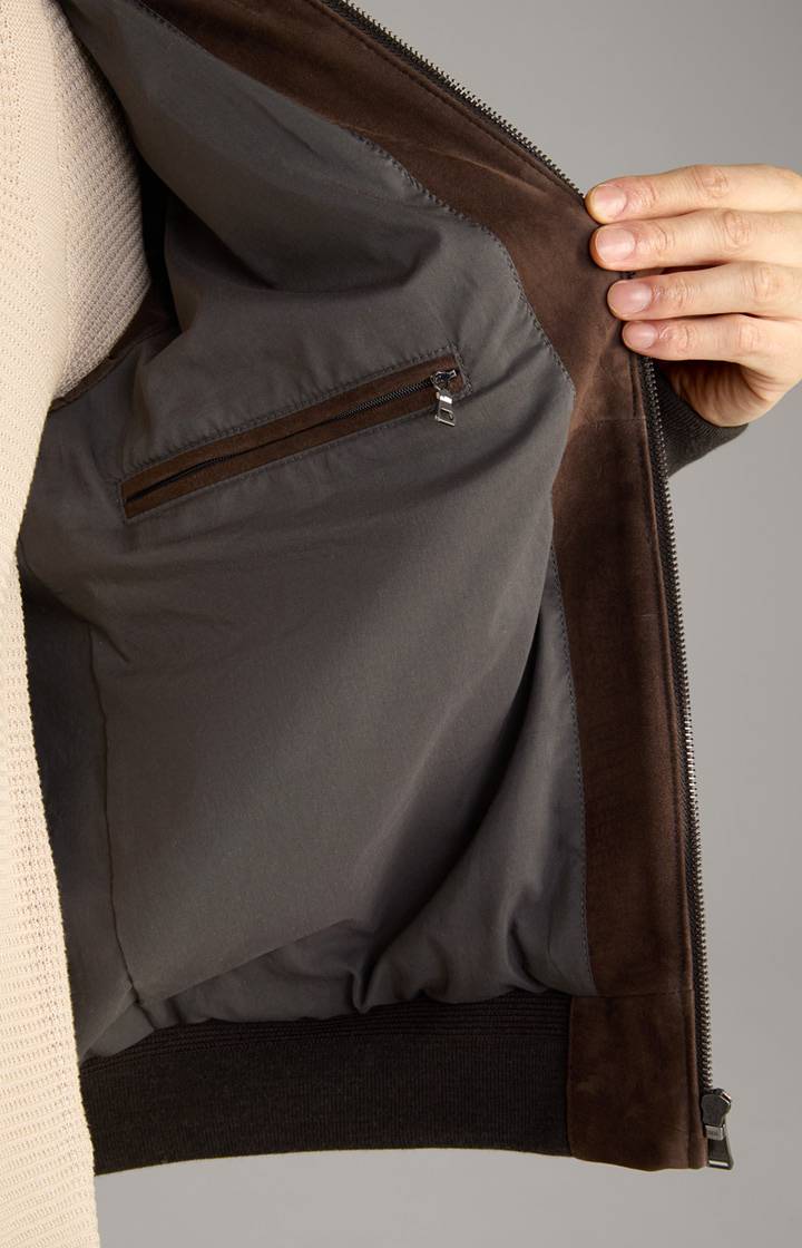 Joop Veloursleder-Blouson Cros in Dunkelbraun im Angebot