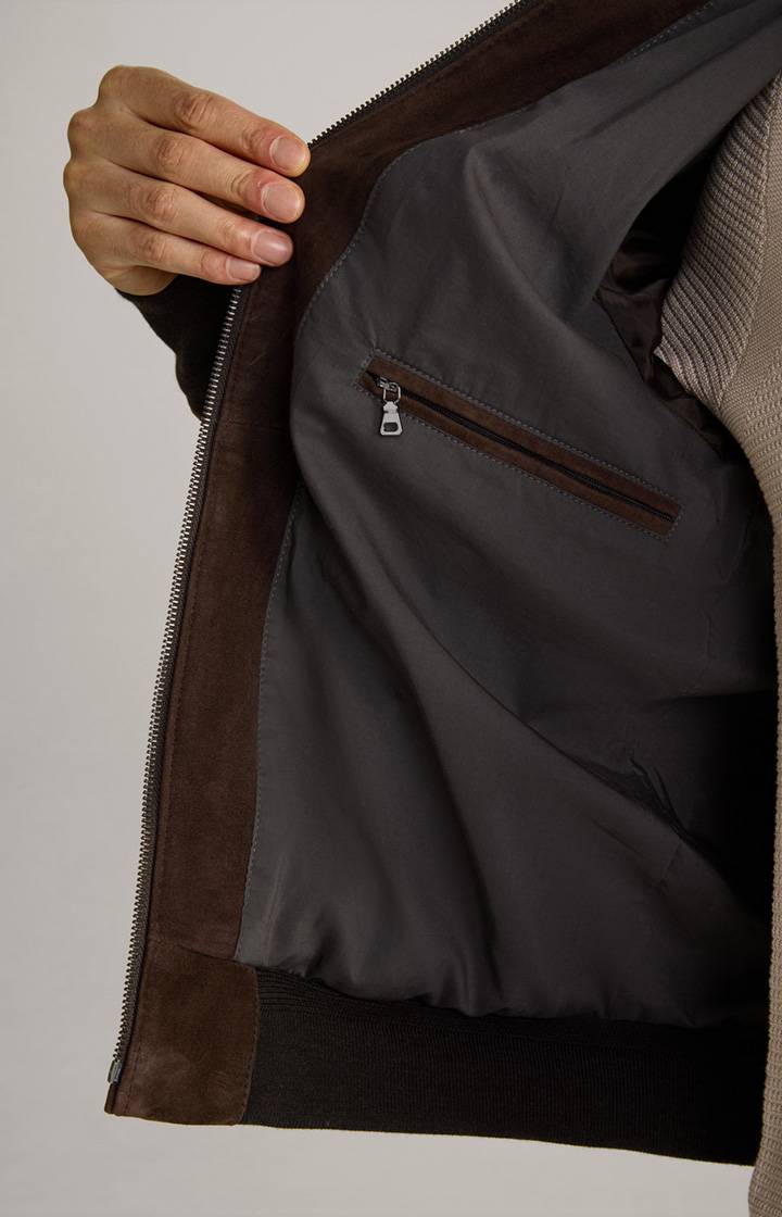 Joop Veloursleder-Blouson Cros in Dunkelbraun im Angebot