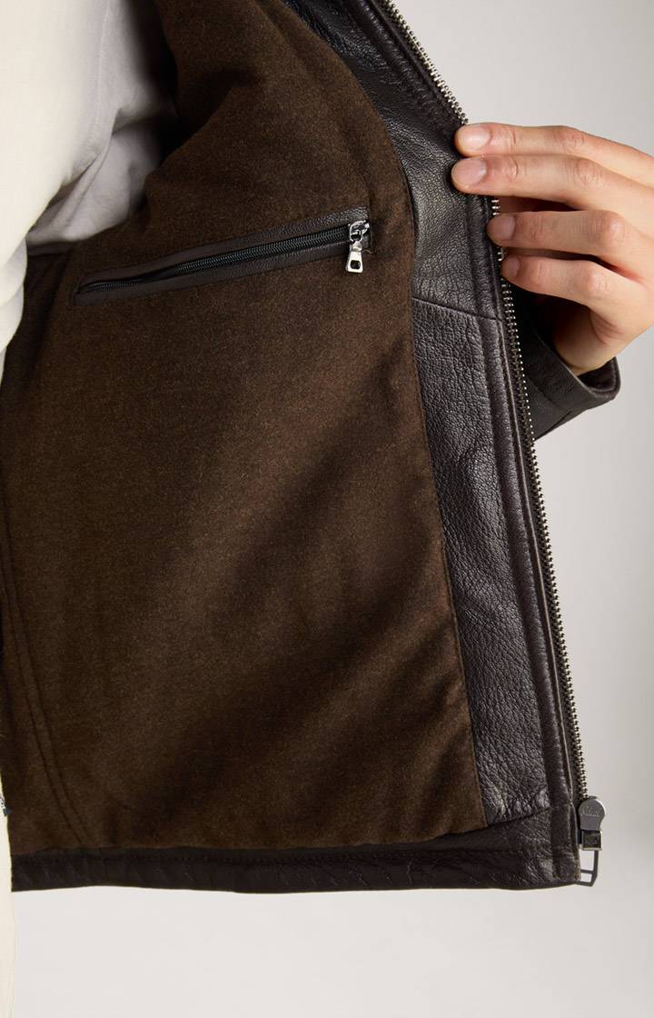 Joop Lederjacke Mesh in Dunkelbraun Günstiger Verkauf