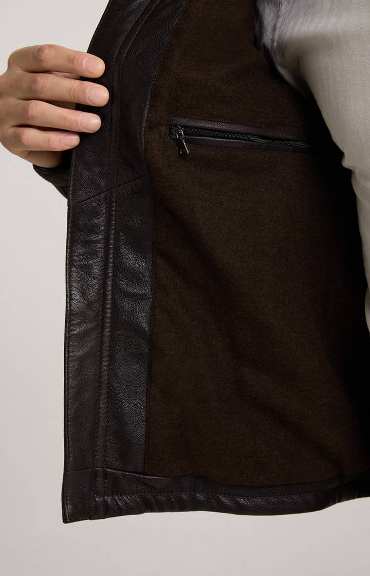 Joop Lederjacke Mesh in Dunkelbraun Günstiger Verkauf