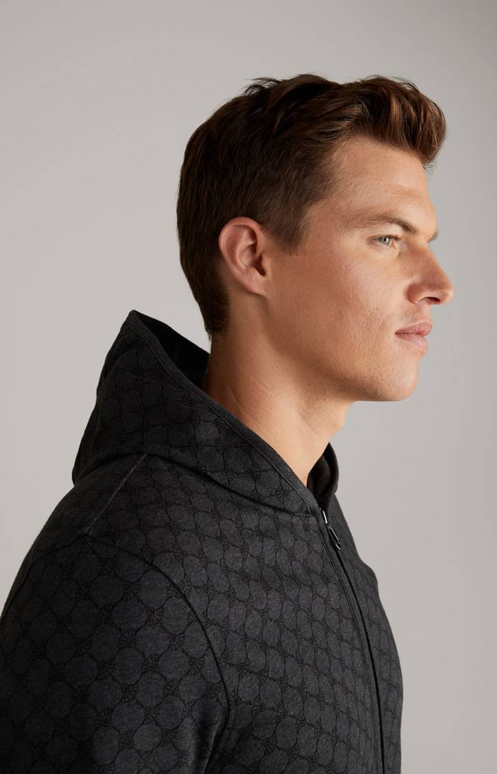 Joop Loungewear Sweatjacke in Anthrazit meliert Fabrik Onlineshop