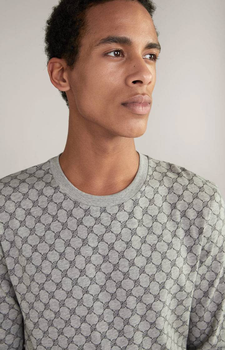 Joop Loungewear Sweatshirt in Hellgrau Melange gemustert Großer Ausverkauf
