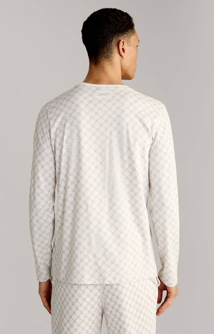Joop Loungewear Longsleeve in Offwhite/Grau gemustert Online Shopping