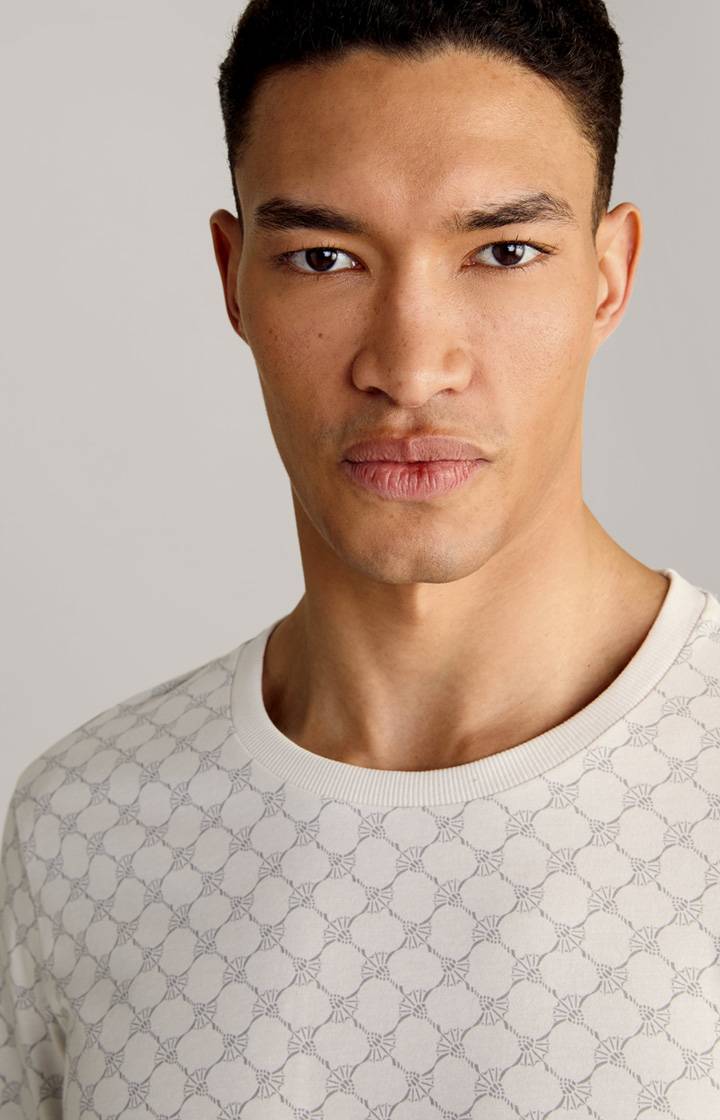 Joop Loungewear Longsleeve in Offwhite/Grau gemustert Online Shopping