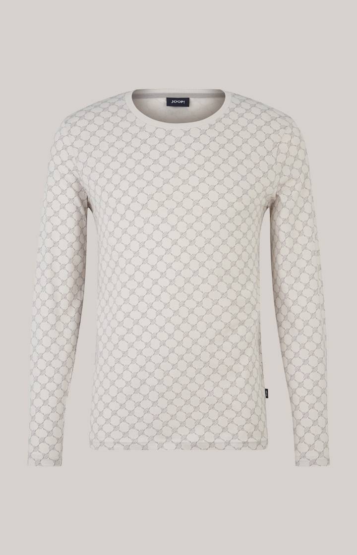 Joop Loungewear Longsleeve in Offwhite/Grau gemustert Online Shopping
