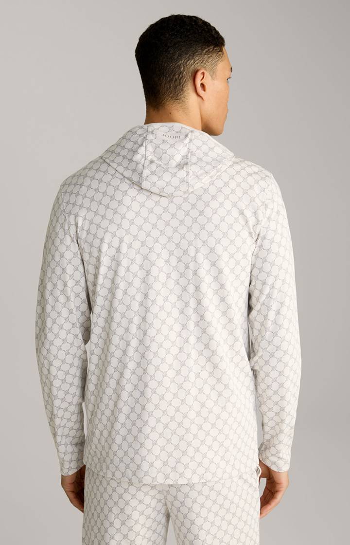 Joop Loungewear Sweatjacke in Offwhite/Grau gemustert Preisnachlass
