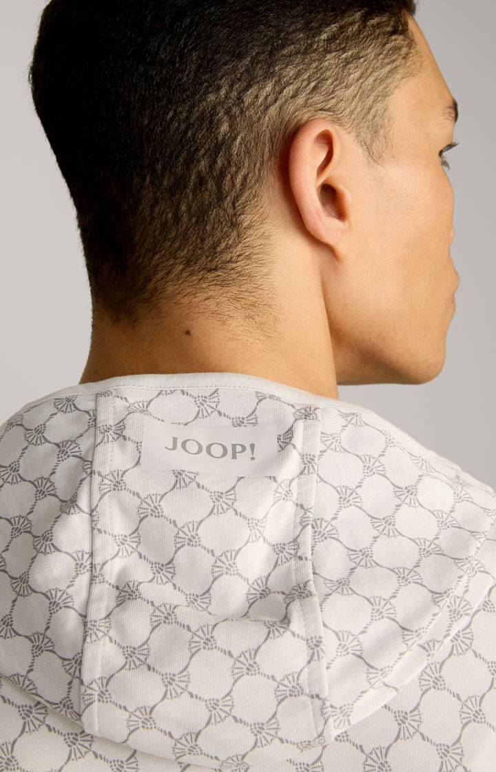 Joop Loungewear Sweatjacke in Offwhite/Grau gemustert Preisnachlass