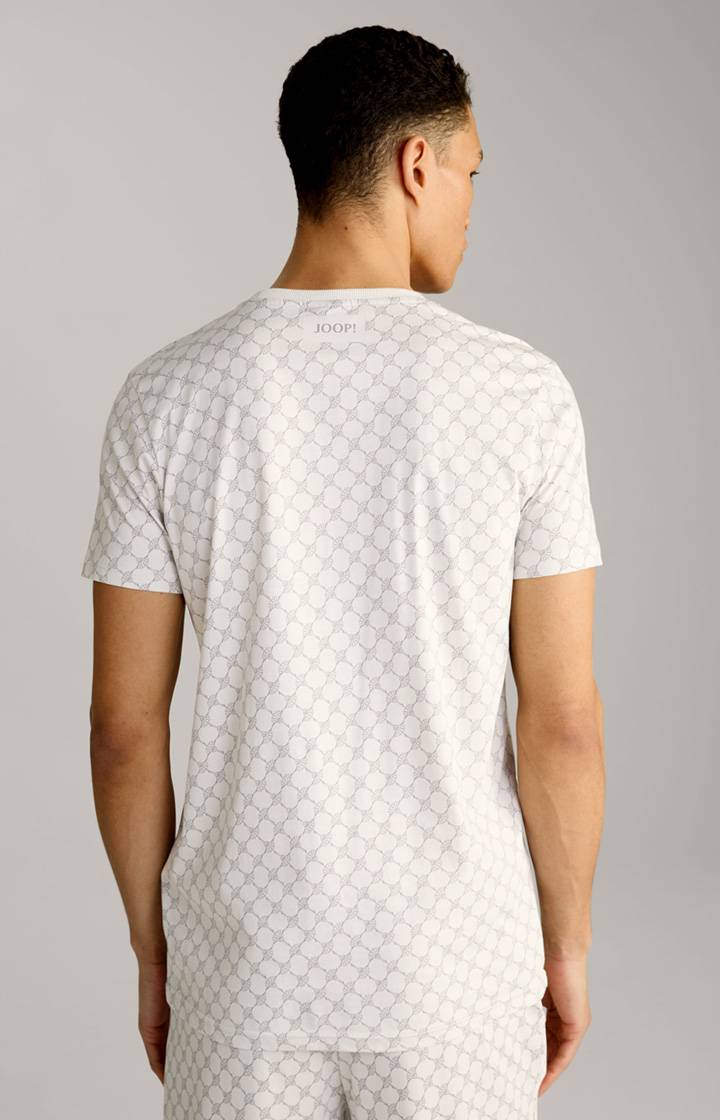 Joop Loungewear T-Shirt in Offwhite/Grau gemustert Saisonschlussverkauf