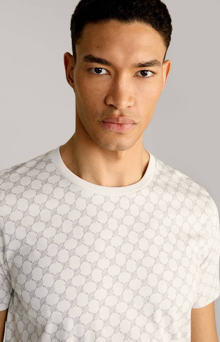 Joop Loungewear T-Shirt in Offwhite/Grau gemustert Saisonschlussverkauf