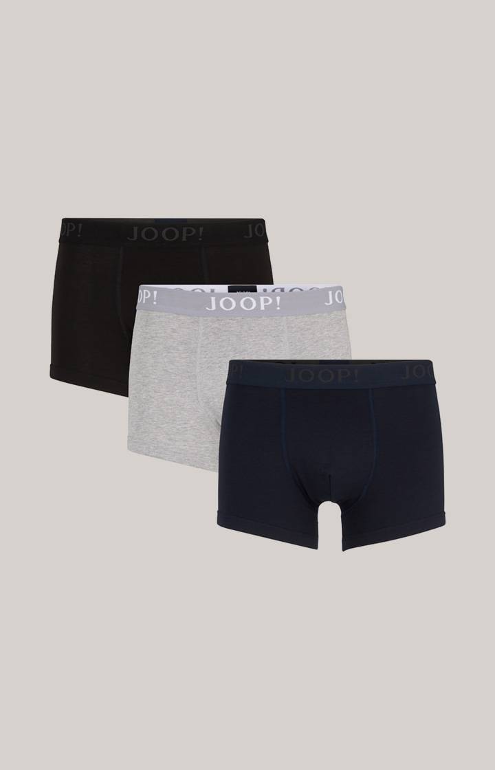 Joop 3er-Pack Fine Cotton-Stretch Boxer in Schwarz/Navy/Grau meliert Cyber Monday