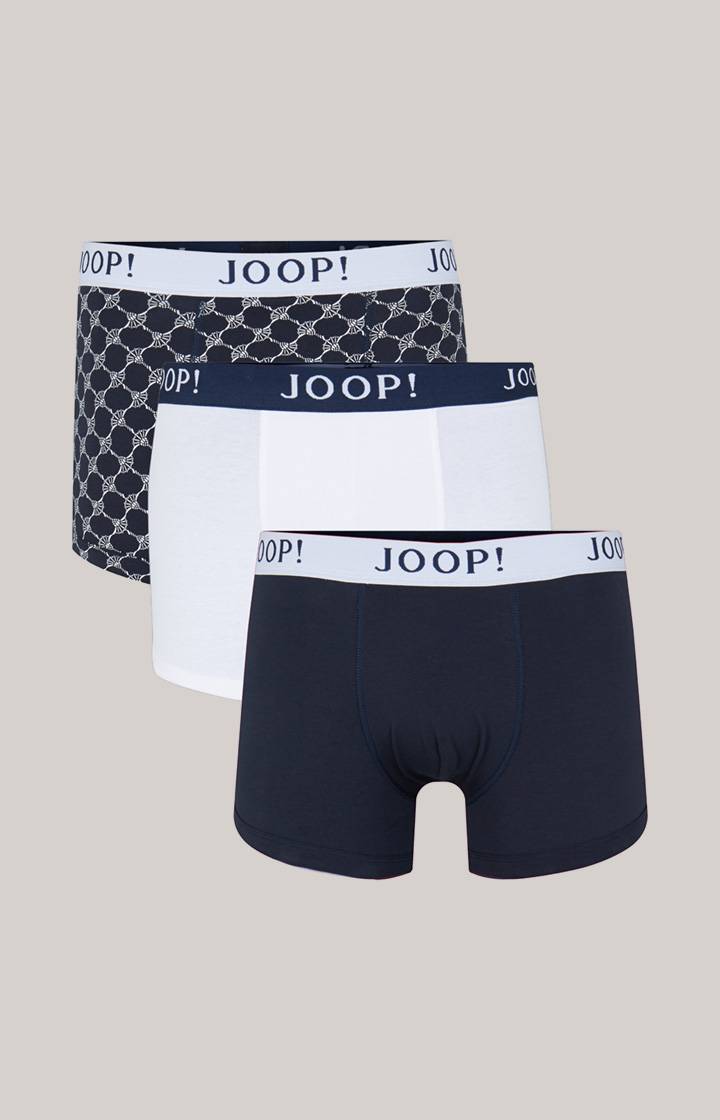 Joop 3er-Pack Fine Cotton Stretch Boxer in Dunkelblau/Weiß Weihnachtsangebot