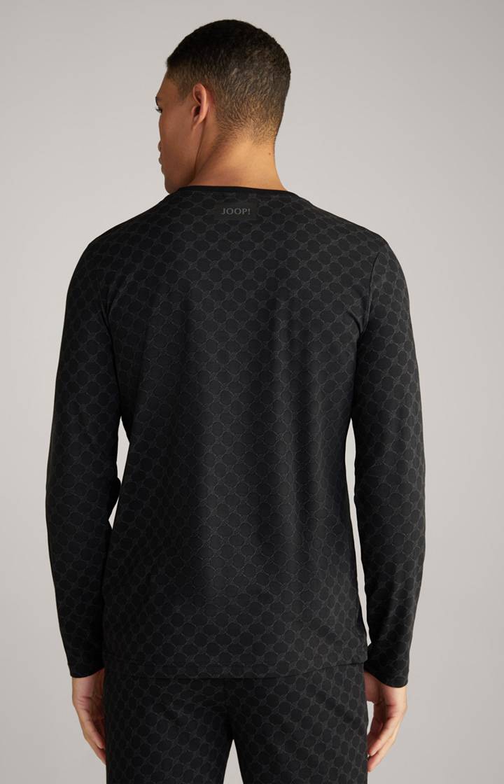 Joop Loungewear Longsleeve in Schwarz gemustert Blitzangebot