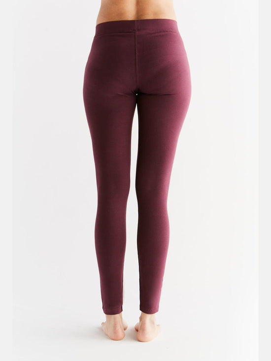 ﻿Leela Cotton 1611-03 | Damen Leggings Baumwolljersey - Aubergine Neueste Mode