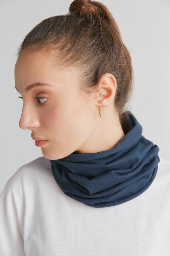 Leela Cotton 9625-048 | Unisex Schlauchschal - Navy Bestseller