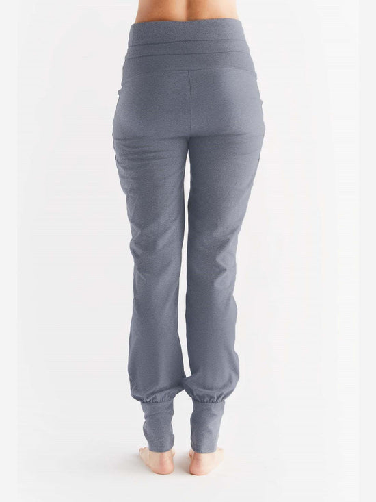 Leela Cotton 1811-02 | Damen Yogahose mit Umschlagbund - Navy-Melange Tägliche Deals