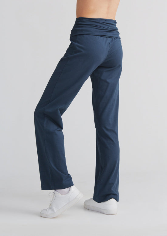 Leela Cotton 1726-048 | Damen Hose mit Umschlagbund - Navy Riesige Ersparnisse