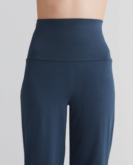 Leela Cotton 1726-048 | Damen Hose mit Umschlagbund - Navy Riesige Ersparnisse