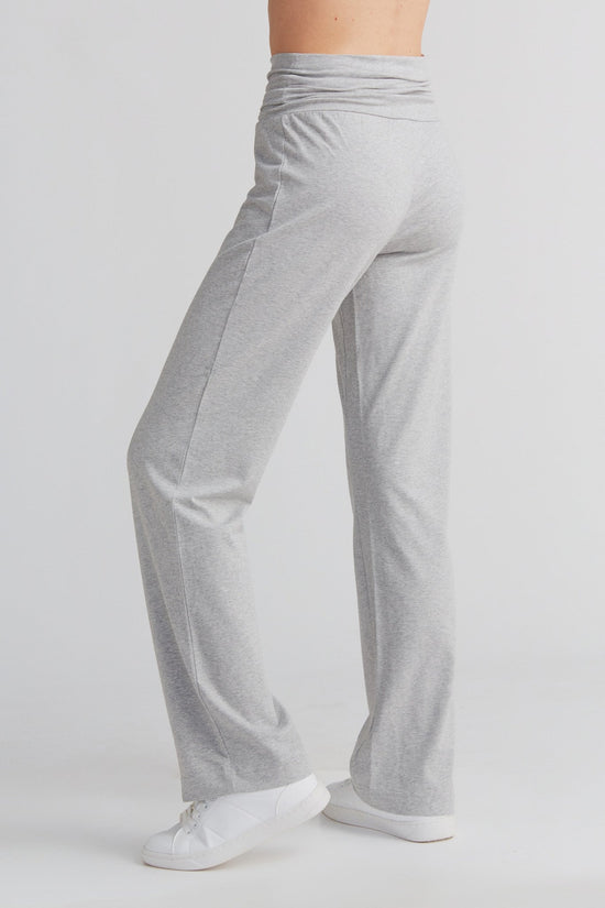 Leela Cotton 1726-047 | Damen Hose mit Umschlagbund - Grau-Melange VIP-Rabatte