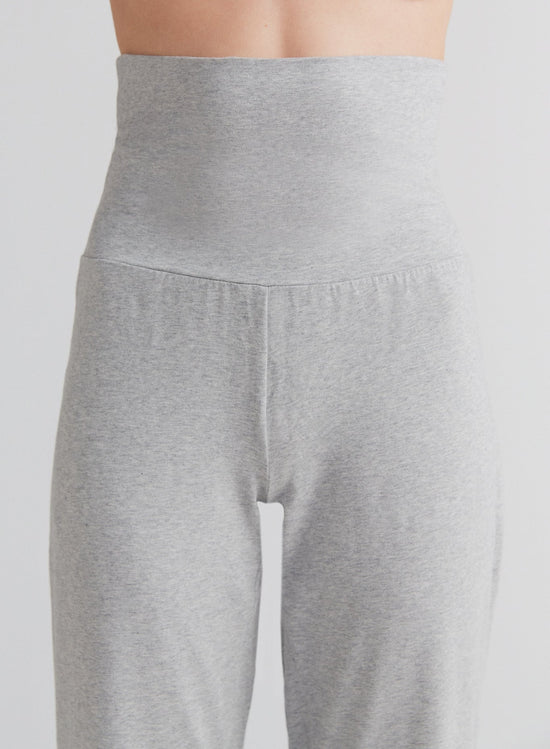 Leela Cotton 1726-047 | Damen Hose mit Umschlagbund - Grau-Melange VIP-Rabatte
