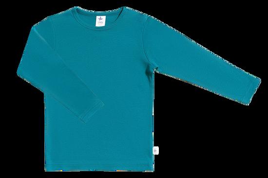 Leela Cotton 2065 | Baby Basic Langarmshirt - Ozeanblau Letzte 3 Tage