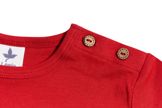 Leela Cotton 2064 | Baby Basic Langarmshirt - Ziegelrot JETZT KAUFEN