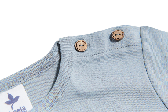 Leela Cotton 2063 | Baby Basic Langarmshirt - Hellgrau Neueste Stile