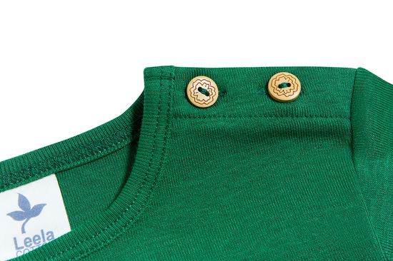 Leela Cotton 2062 | Baby Basic Langarmshirt - Moosgrün Letzte 2 Tage