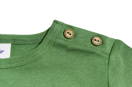 Leela Cotton 2060W | Baby Basic Langarmshirt - Waldgrün Letzter Tag