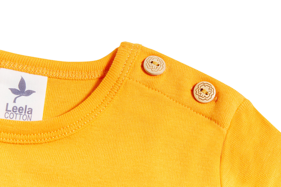 Leela Cotton 2060O | Baby Basic Langarmshirt - Sonnengelb Zeitbegrenzte Promotion