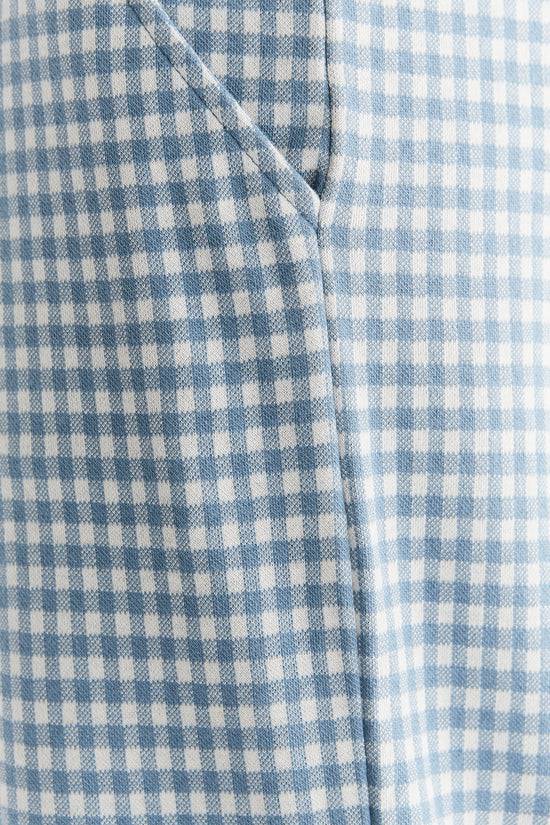 Leela Cotton 2455-02 | Herren Homewear Hose kariert - Denimblau-Natur Nur für heute
