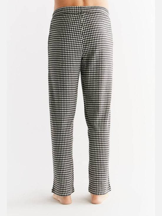 Leela Cotton 2455-01 | Herren Homewear Hose kariert - Schwarz/Grau/Natur Sonderangebot der Fabrik