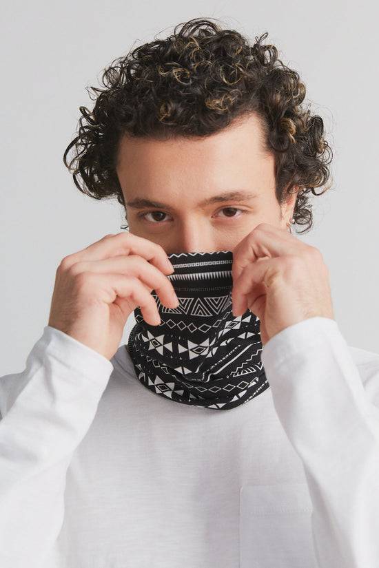 Leela Cotton 9625-046 | Unisex Schlauchschal - Schwarz-Weiss Vierteljährliche Förderung