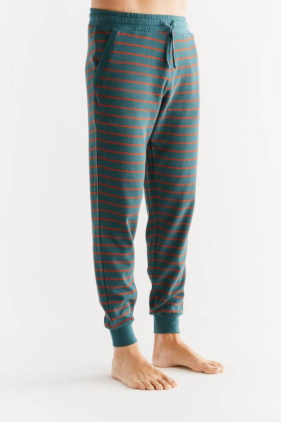 Leela Cotton 2454-051 | Waffel Strick Herrenhose - Tanne/Tabasco Super Rabatt