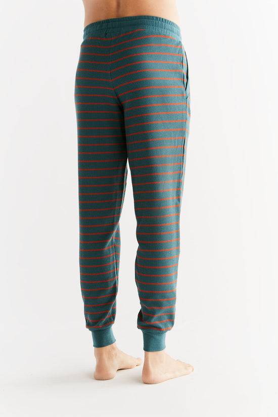 Leela Cotton 2454-051 | Waffel Strick Herrenhose - Tanne/Tabasco Super Rabatt
