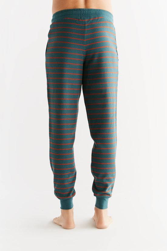 Leela Cotton 2454-051 | Waffel Strick Herrenhose - Tanne/Tabasco Super Rabatt
