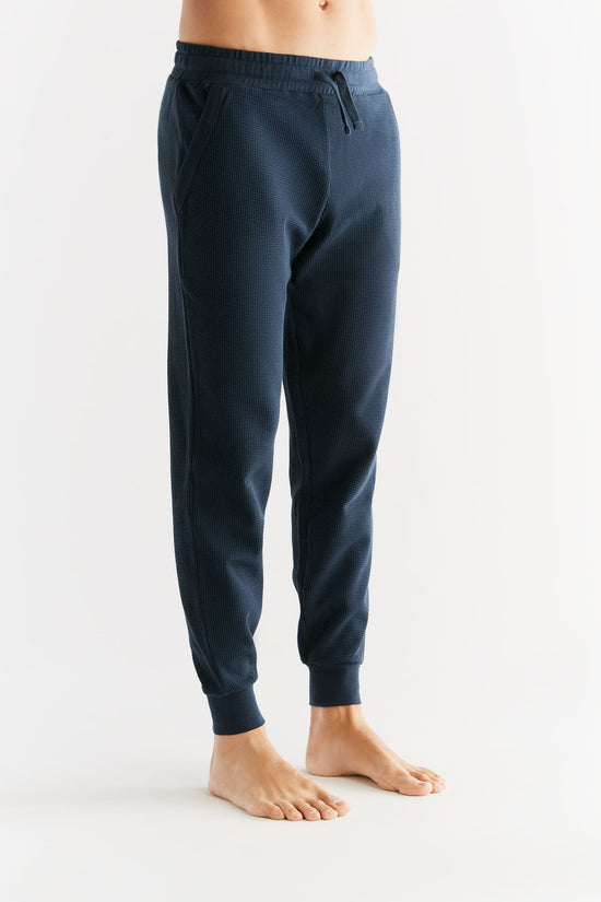 Leela Cotton 2454-061 | Waffel Strick Herrenhose - Indigo Riesige Rabatte