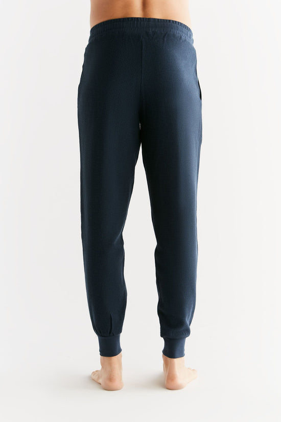 Leela Cotton 2454-061 | Waffel Strick Herrenhose - Indigo Riesige Rabatte