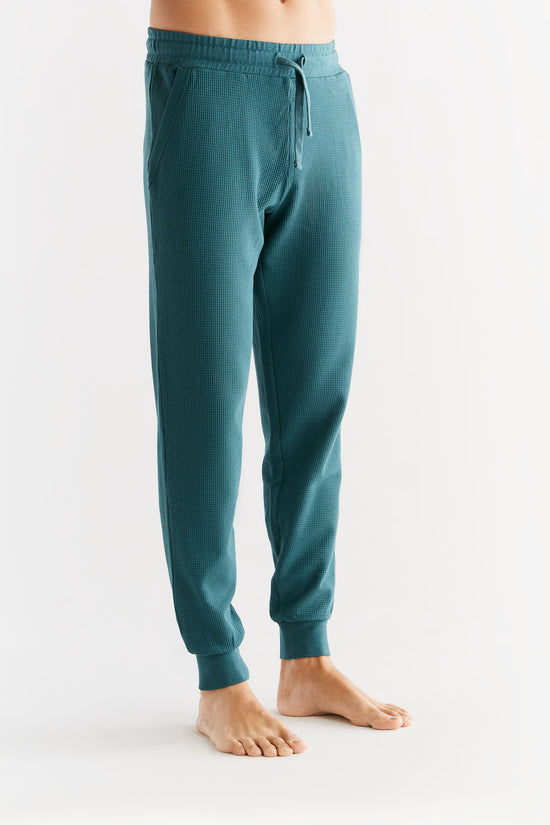Leela Cotton 2454-063 | Waffel Strick Herrenhose - Tanne 50% Rabatt mit kostenlosem Versand