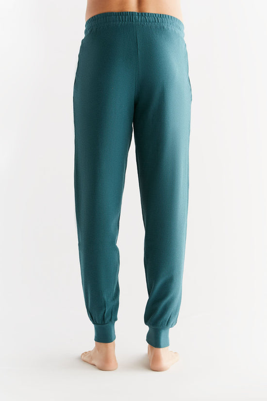 Leela Cotton 2454-063 | Waffel Strick Herrenhose - Tanne 50% Rabatt mit kostenlosem Versand