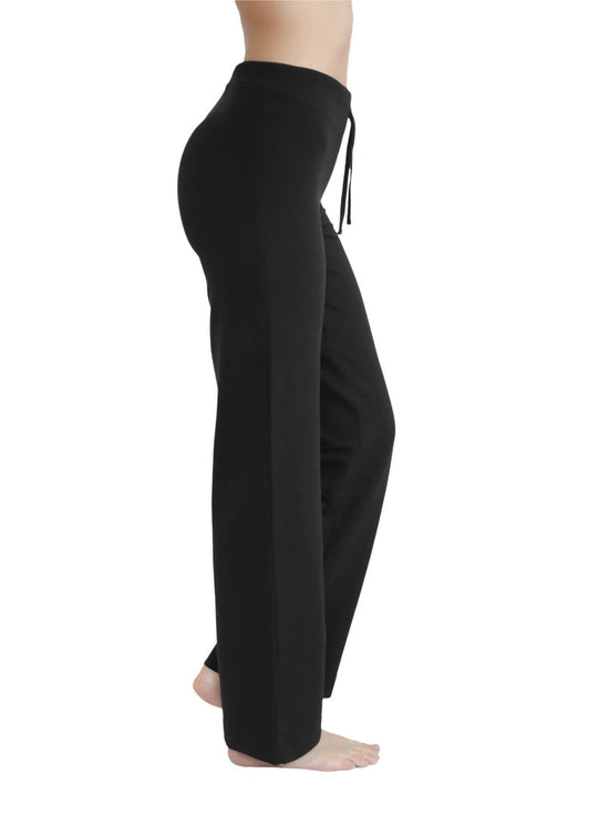 Leela Cotton 4207S | Damen Yogahose mit Rippbund - Schwarz Fabrikladen