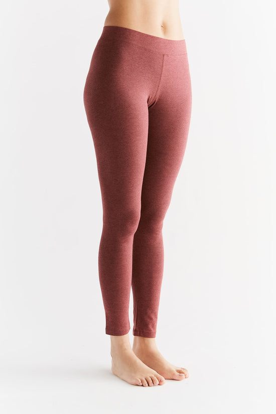 Leela Cotton 1611-062 | Damen Leggings Baumwolljersey - Kaffee/Rostrot Black Friday Preise