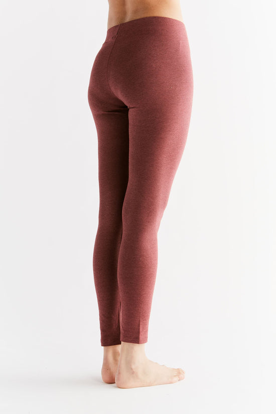Leela Cotton 1611-062 | Damen Leggings Baumwolljersey - Kaffee/Rostrot Black Friday Preise