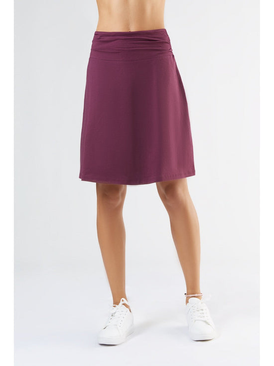 Leela Cotton 1418-028 | Rock A-Linie mit Komfortbund - Aubergine Hotsell