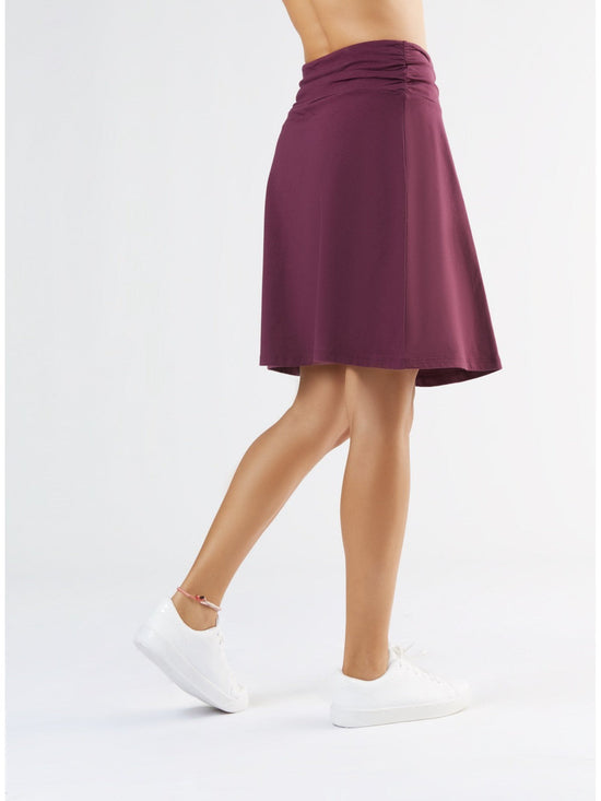Leela Cotton 1418-028 | Rock A-Linie mit Komfortbund - Aubergine Hotsell